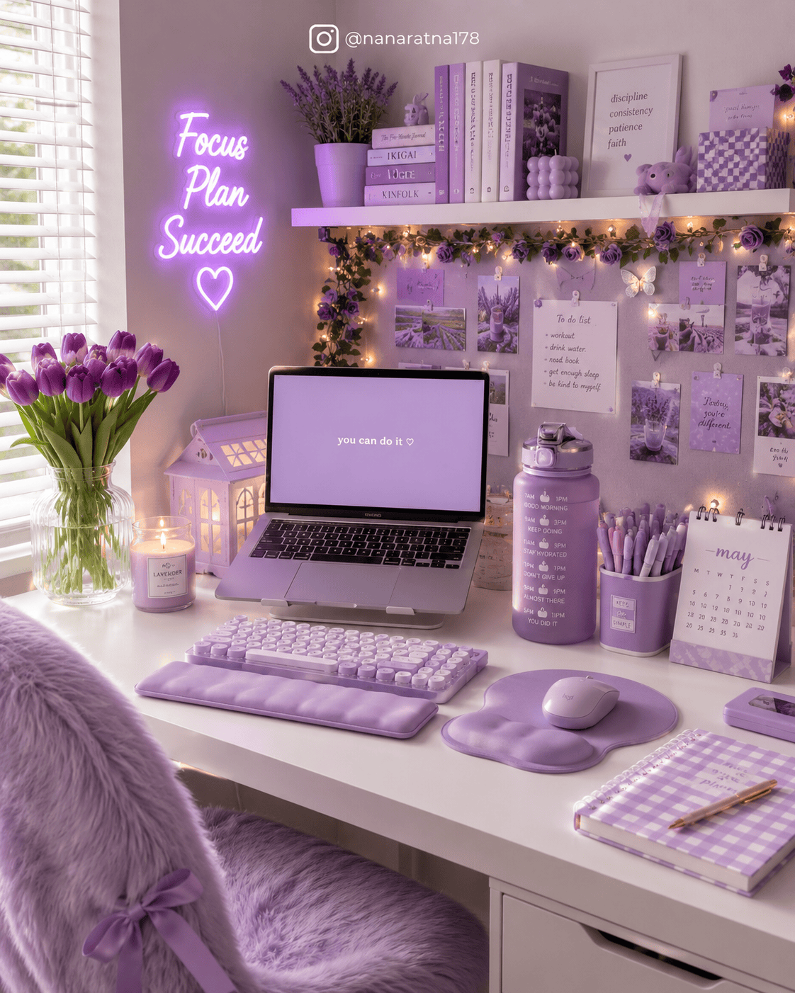 Prompt Ruang Belajar Aesthetic Purple
